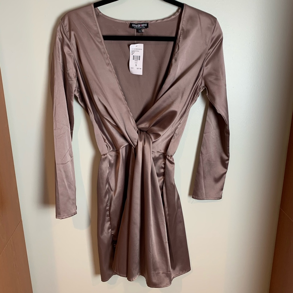 Brand new silk type material dress with tags!